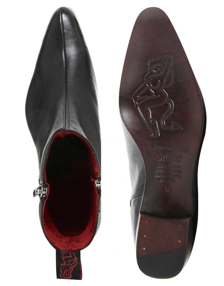 Jeffery West 2 Zip Cuban Heel Boots in Black for Men Lyst