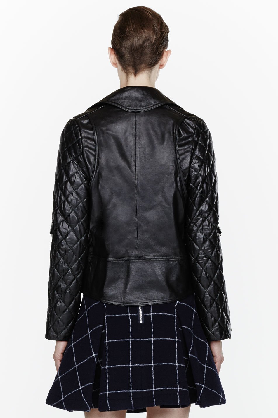 JW Anderson Black Leather Quilted Biker Jacket - Lyst