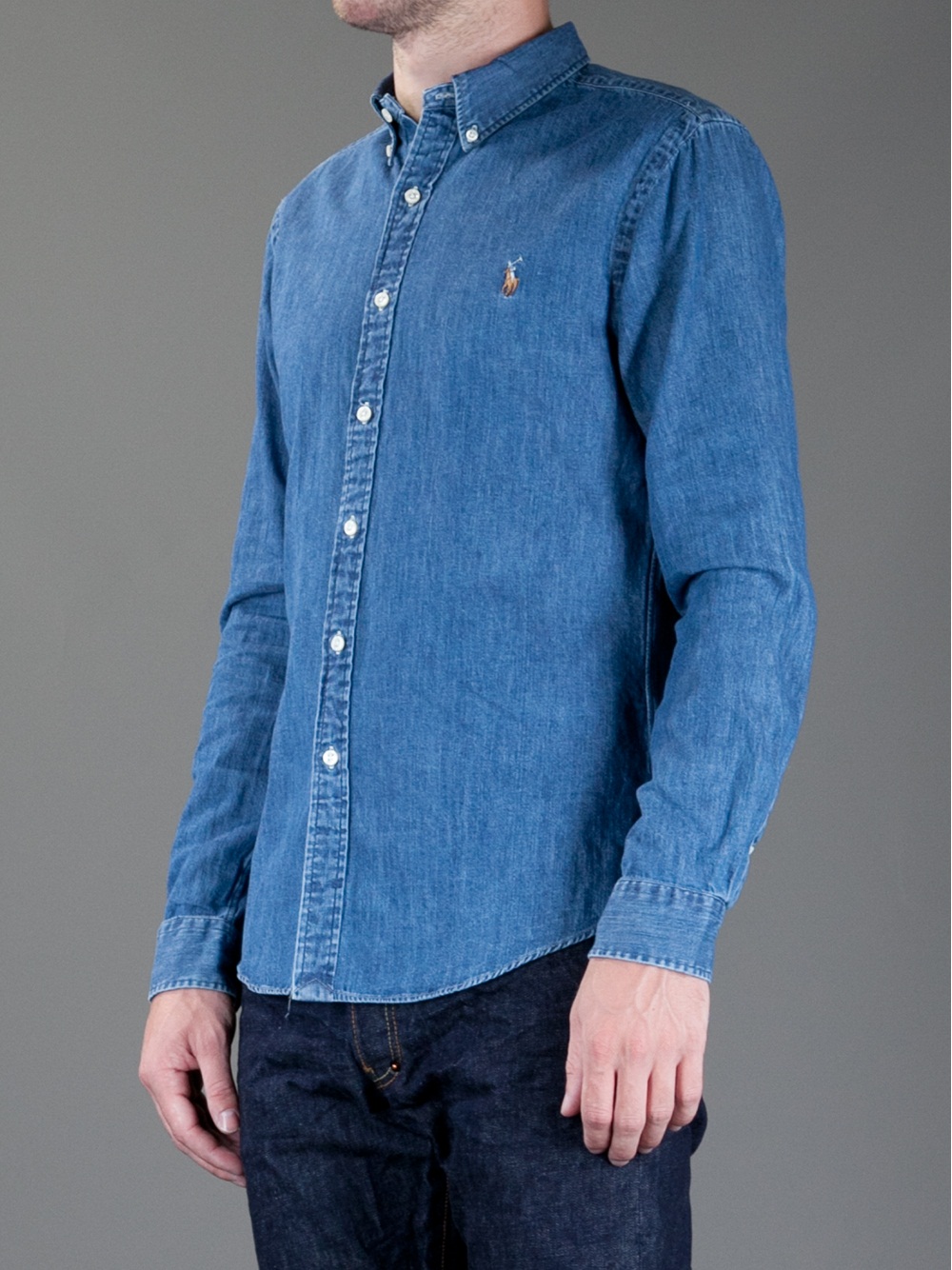 ralph lauren denim slim fit shirt