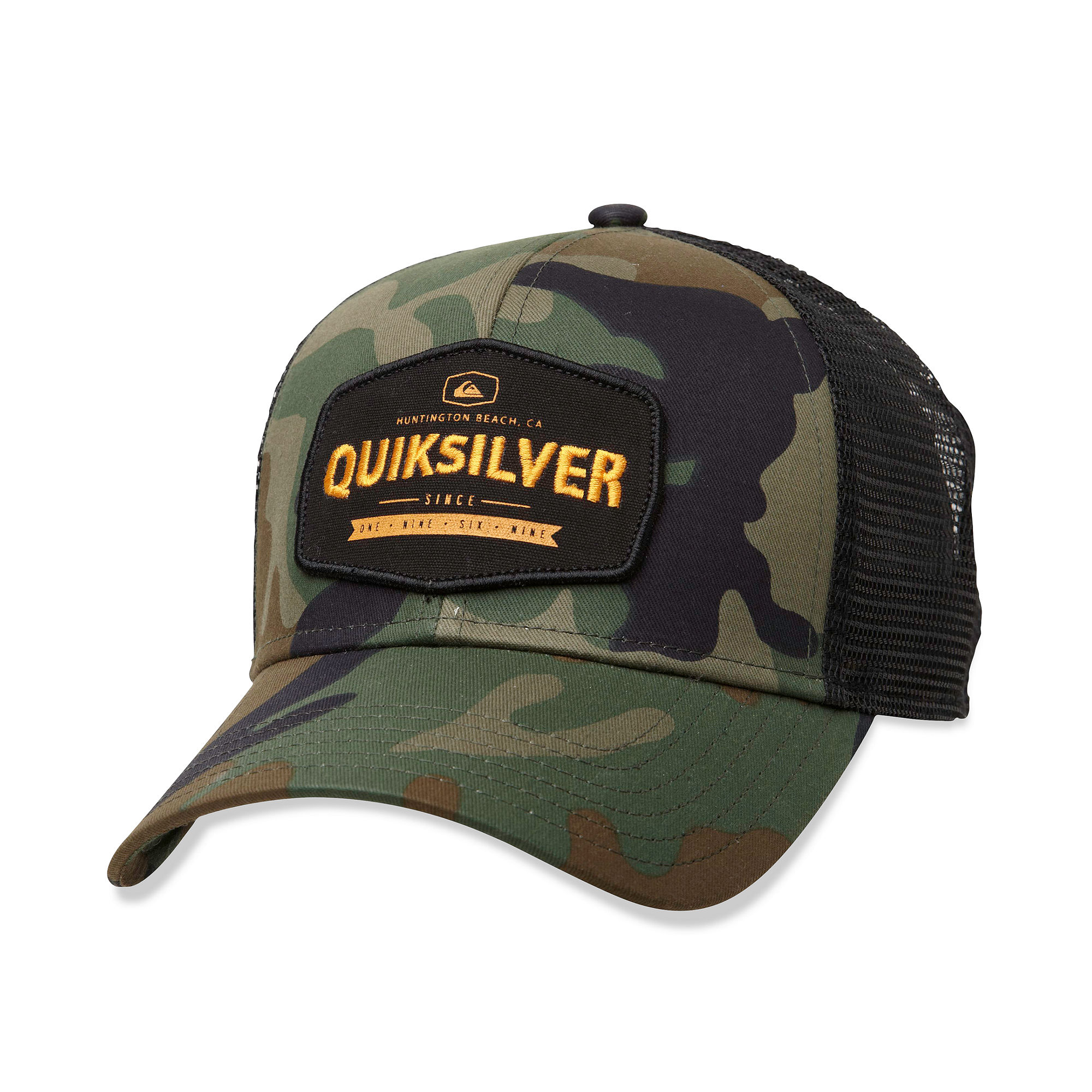 Lyst Quiksilver  Please Hold Graphic Trucker Hat in Green 