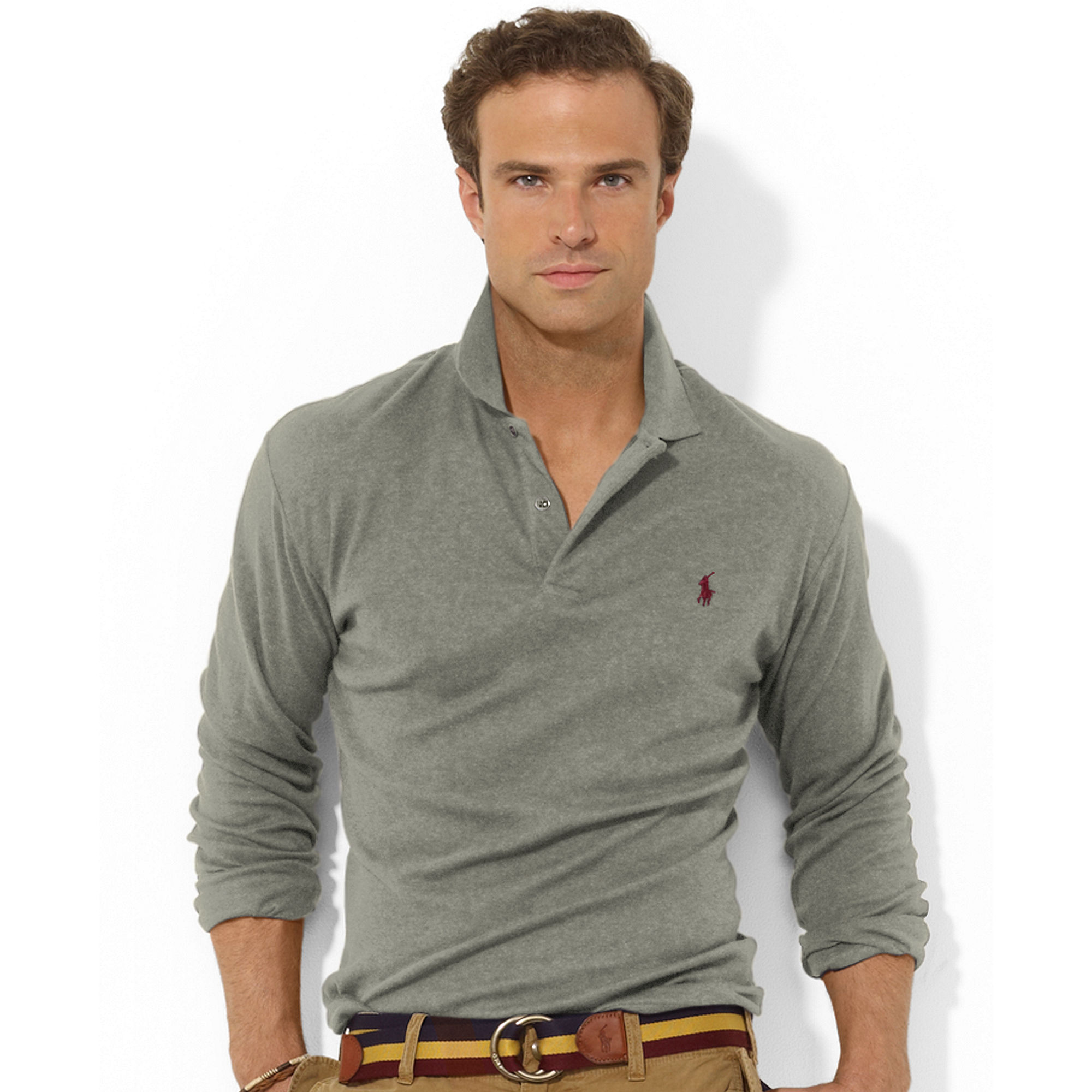 ralph lauren pima cotton polo long sleeve