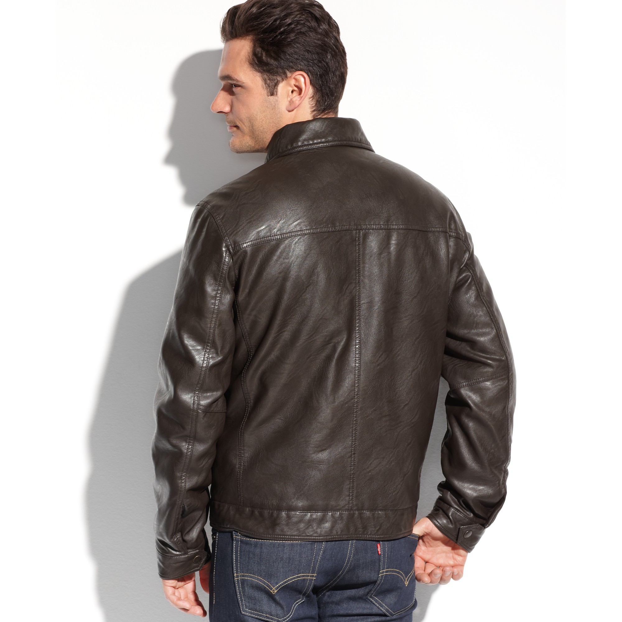 tommy hilfiger faux leather bomber jacket