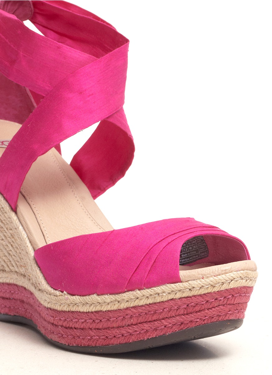 UGG Lucianna Silk Wedge Espadrilles in Pink | Lyst