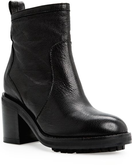 Mango Zipper Leather Ankle Boots in Black | Lyst