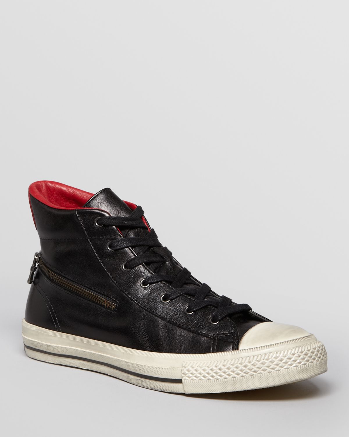Converse Chuck Taylor All Star Zip Leather High Tops in Black for Men | Lyst
