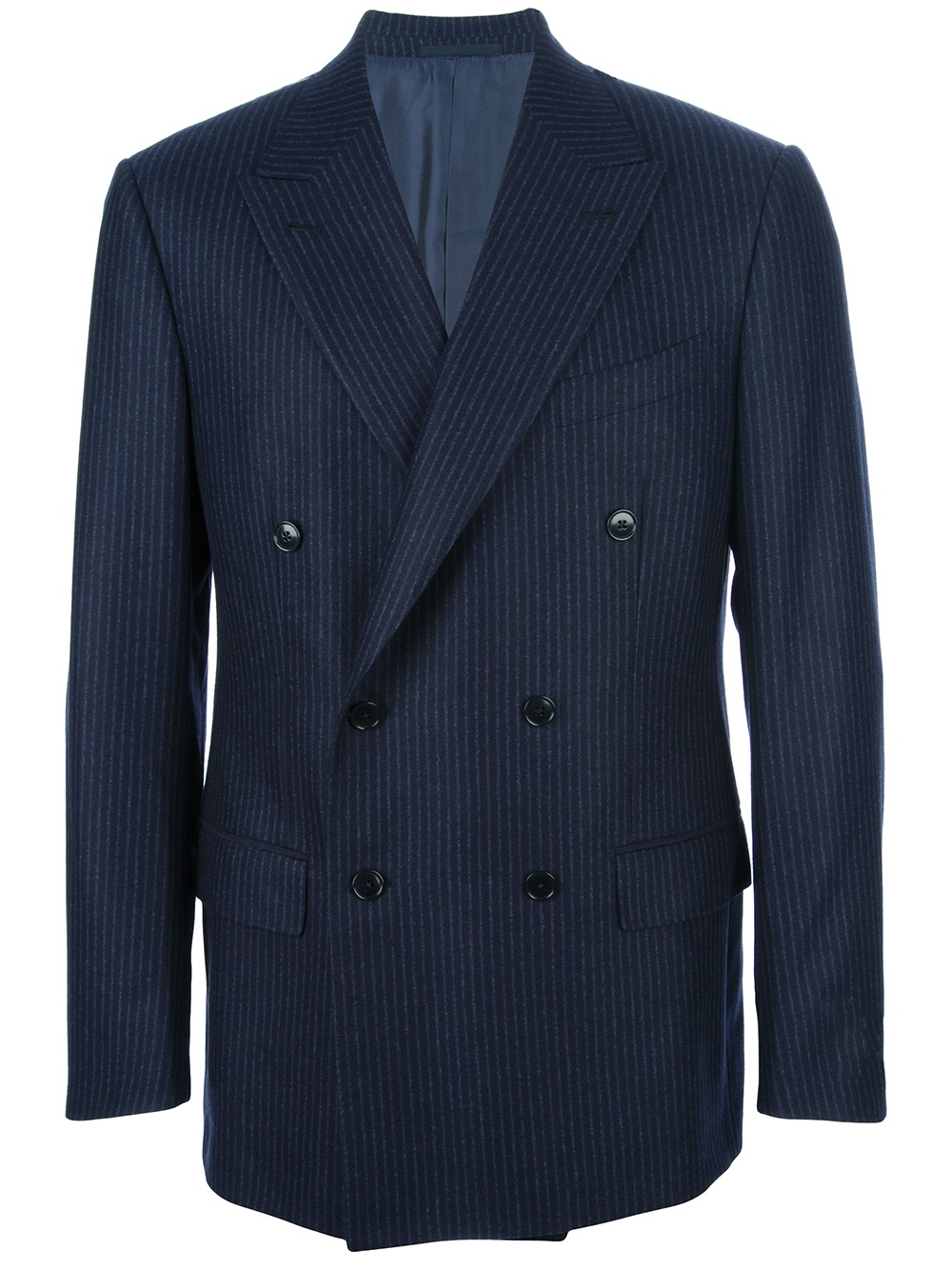 Ermenegildo Zegna Double Breasted Pinstripe Suit in Blue for Men - Lyst