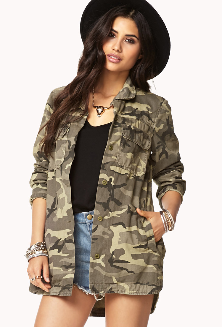 Lyst - Forever 21 Camo Utility Jacket in Brown