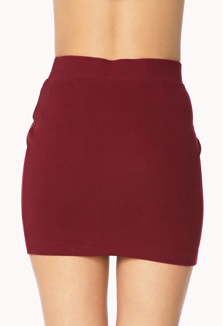 Lyst - Forever 21 Knit Mini Skirt in Red