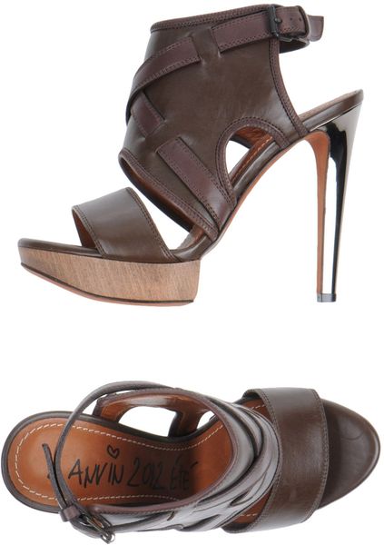 Lanvin Sandals in Brown (Dark brown) | Lyst