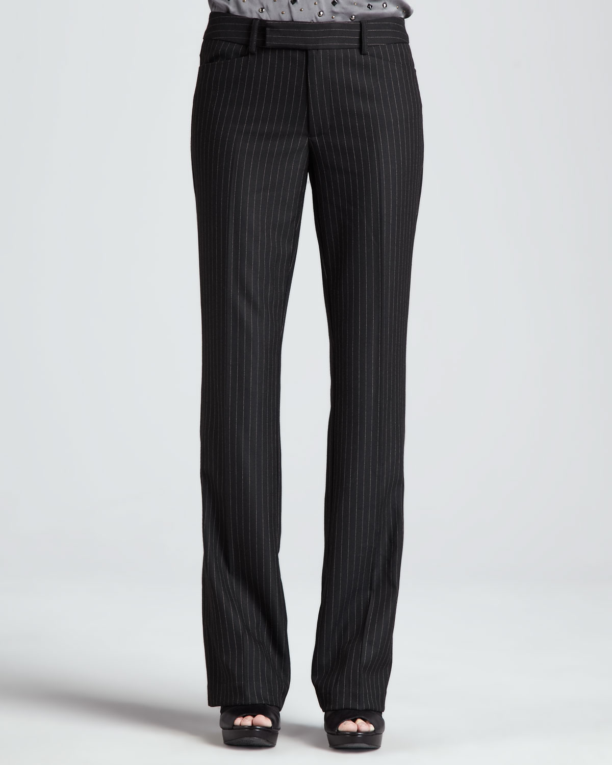 black pinstripe pants womens