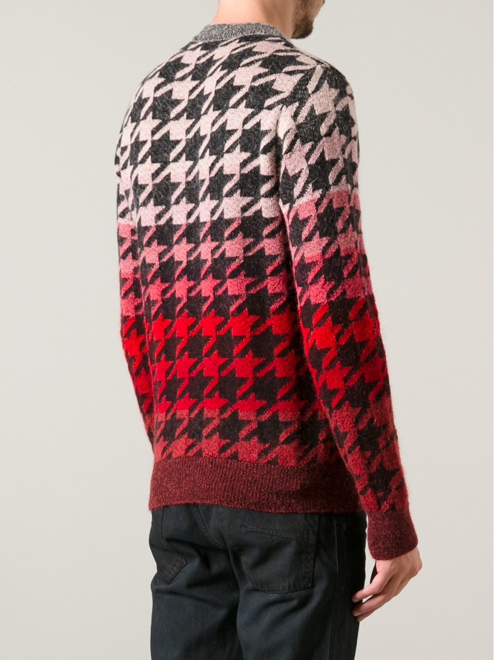 red houndstooth sweater