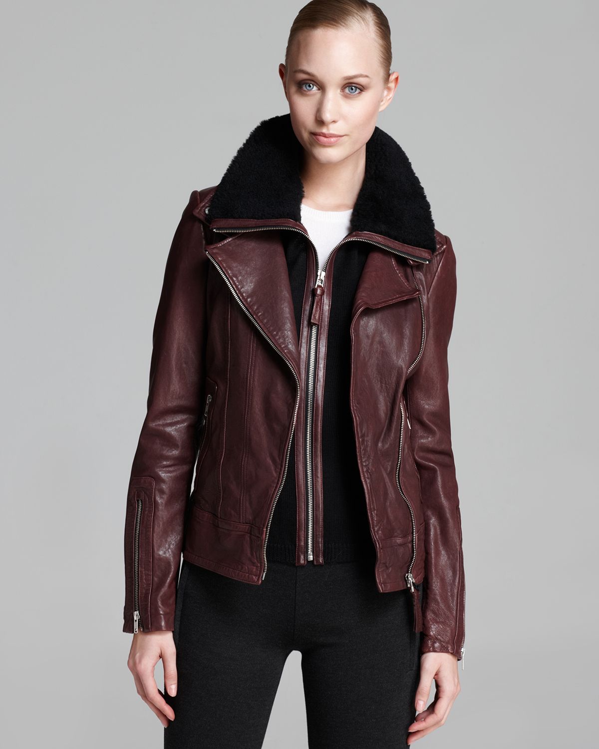 mackage leather vest