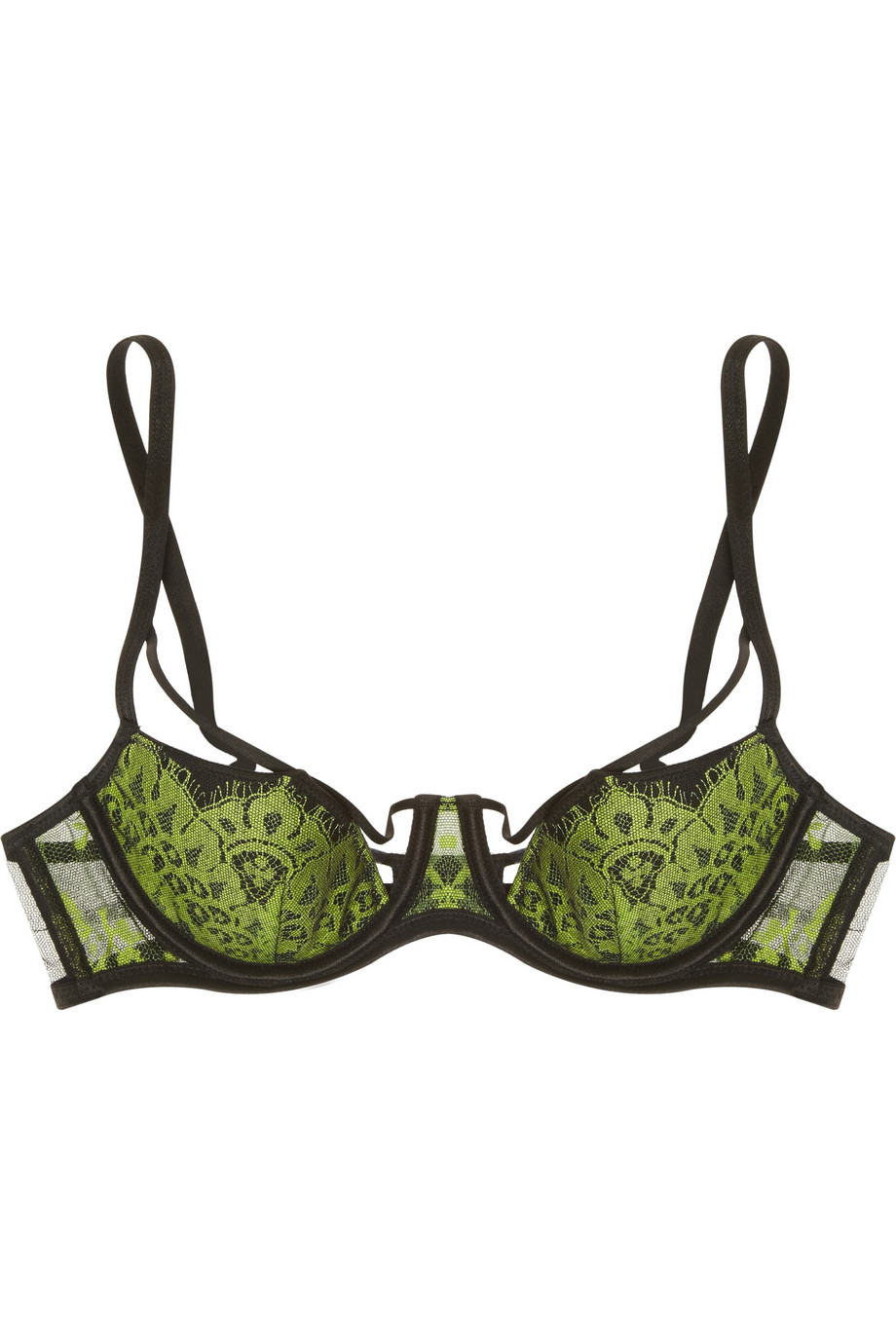 Agent Provocateur Electra Lace And Tulle Plunge Bra in Yellow (Green) - Lyst
