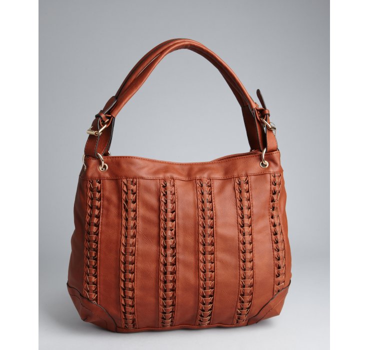 Lyst - Big buddha Cognac Faux Leather Braided Oversize Granada Hobo Bag ...