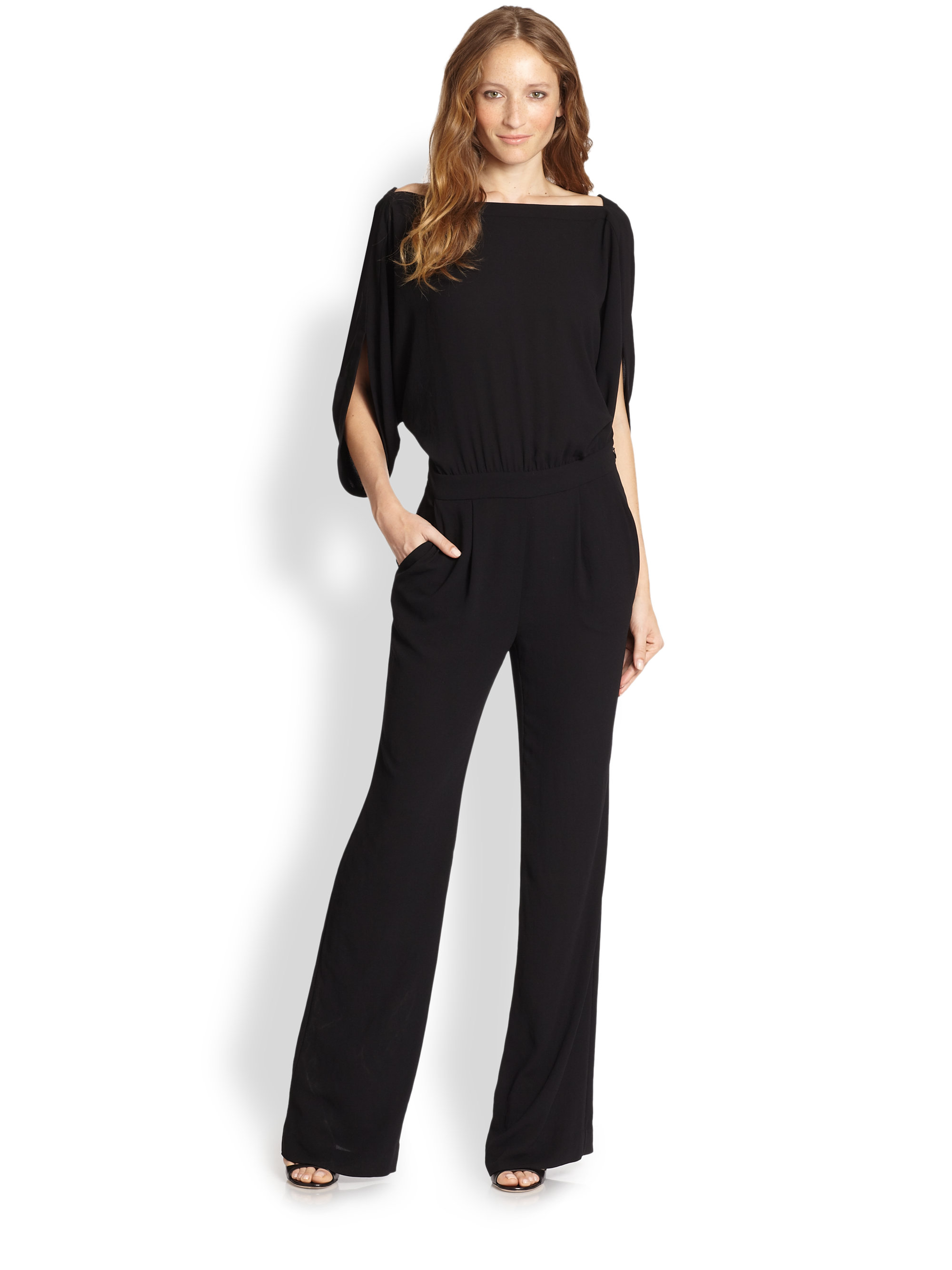 Diane Von Furstenberg Lucy Silk Jumpsuit in Black | Lyst