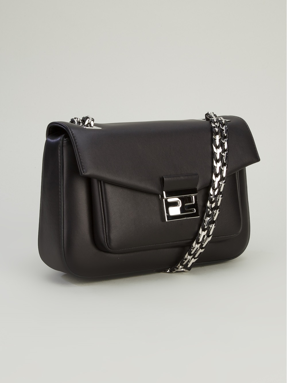 Fendi Chain Strap Shoulder Bag in Black - Lyst
