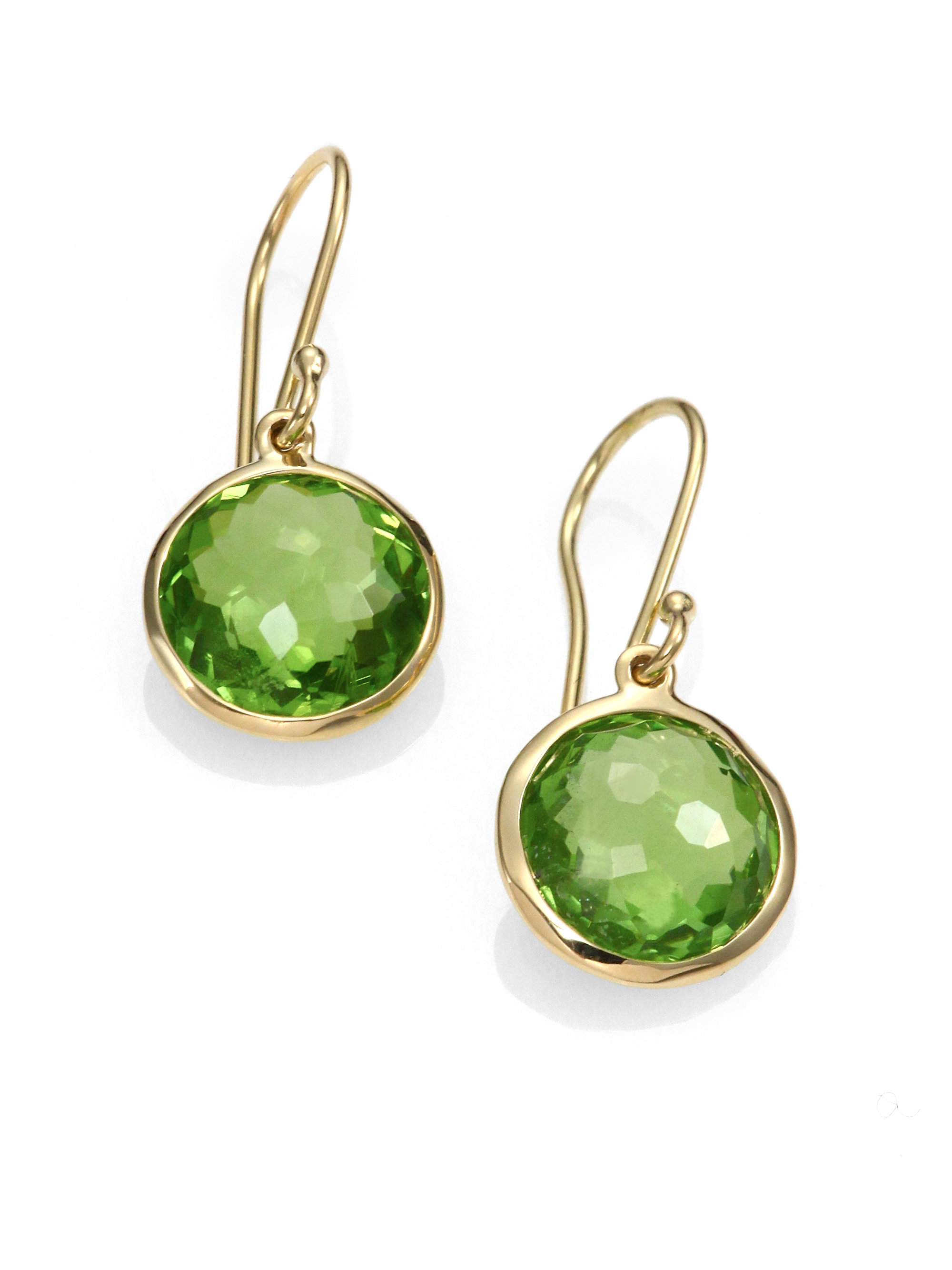 Peridot And 18k Yellow Gold Earrings Peridot And 18k Yellow Gold Earrings