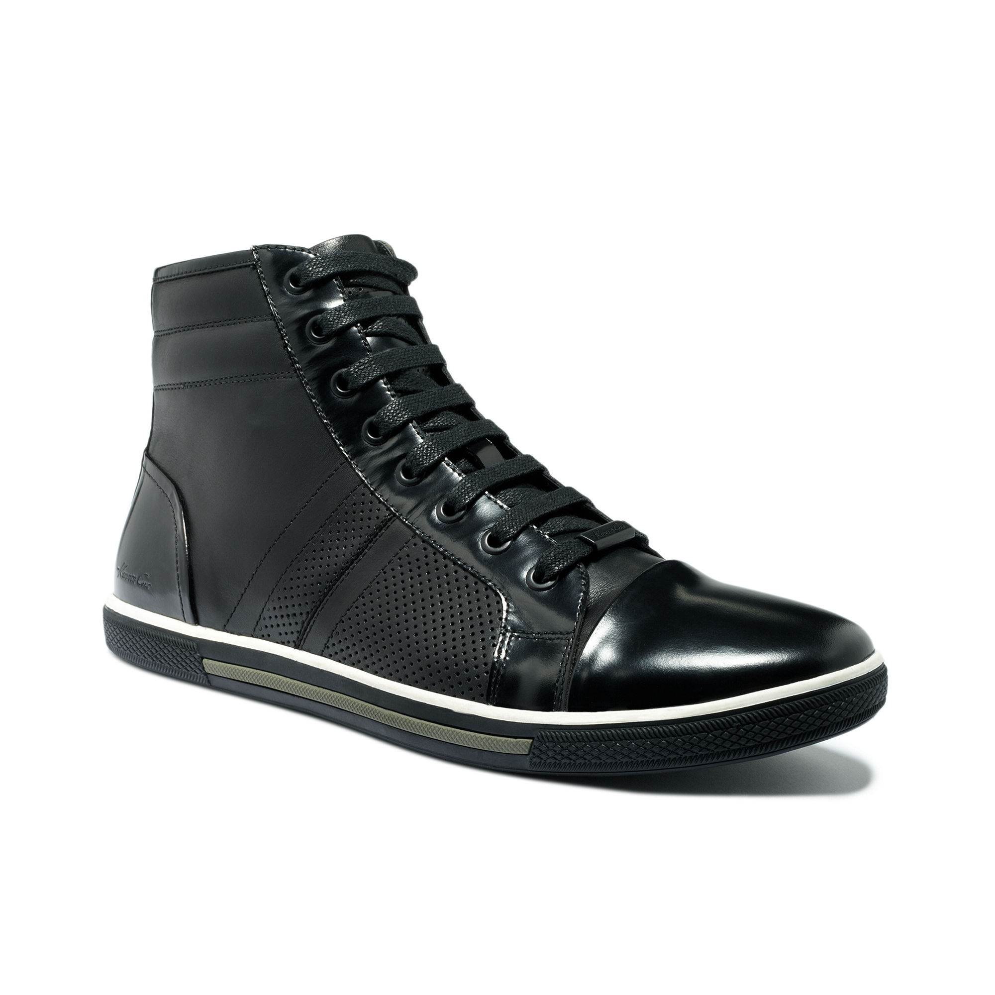 Kenneth Cole Base Down Low High Top Sneakers in Black for ...