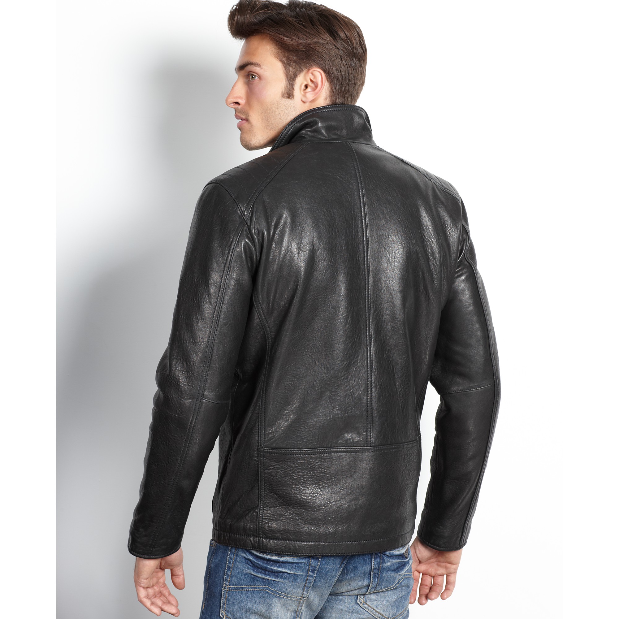 Marc New York Neptune Rugged Lamb Leather Jacket in Black for Men - Lyst