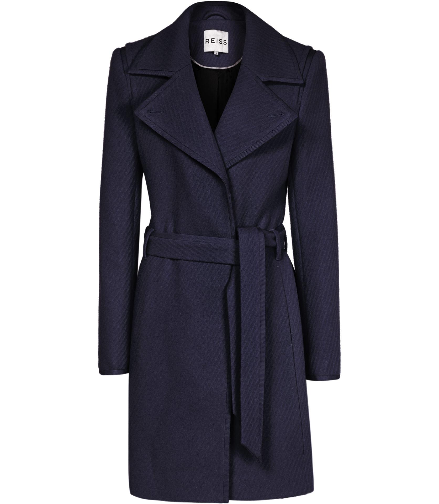 Lyst - Reiss Lavina Textured Fit and Flare Coat in Blue