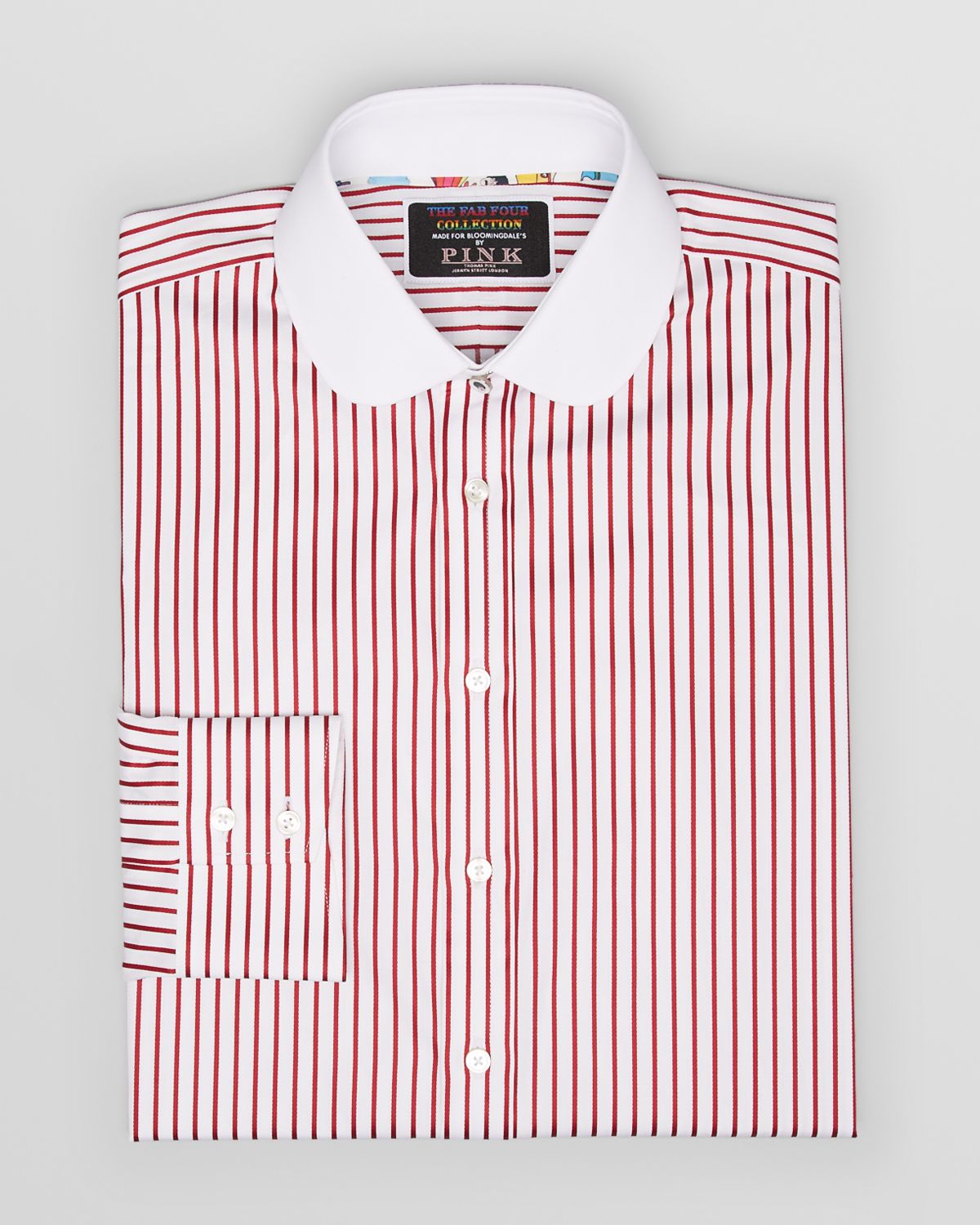 Thomas Pink Fab Four Collection Pinstripe Dress Shirt Contemporary Fit in  Red for Men | Lyst