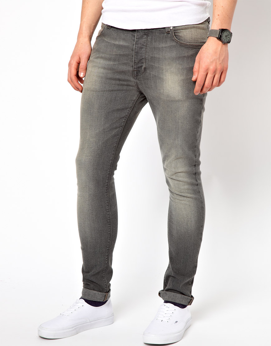 gray super skinny jeans