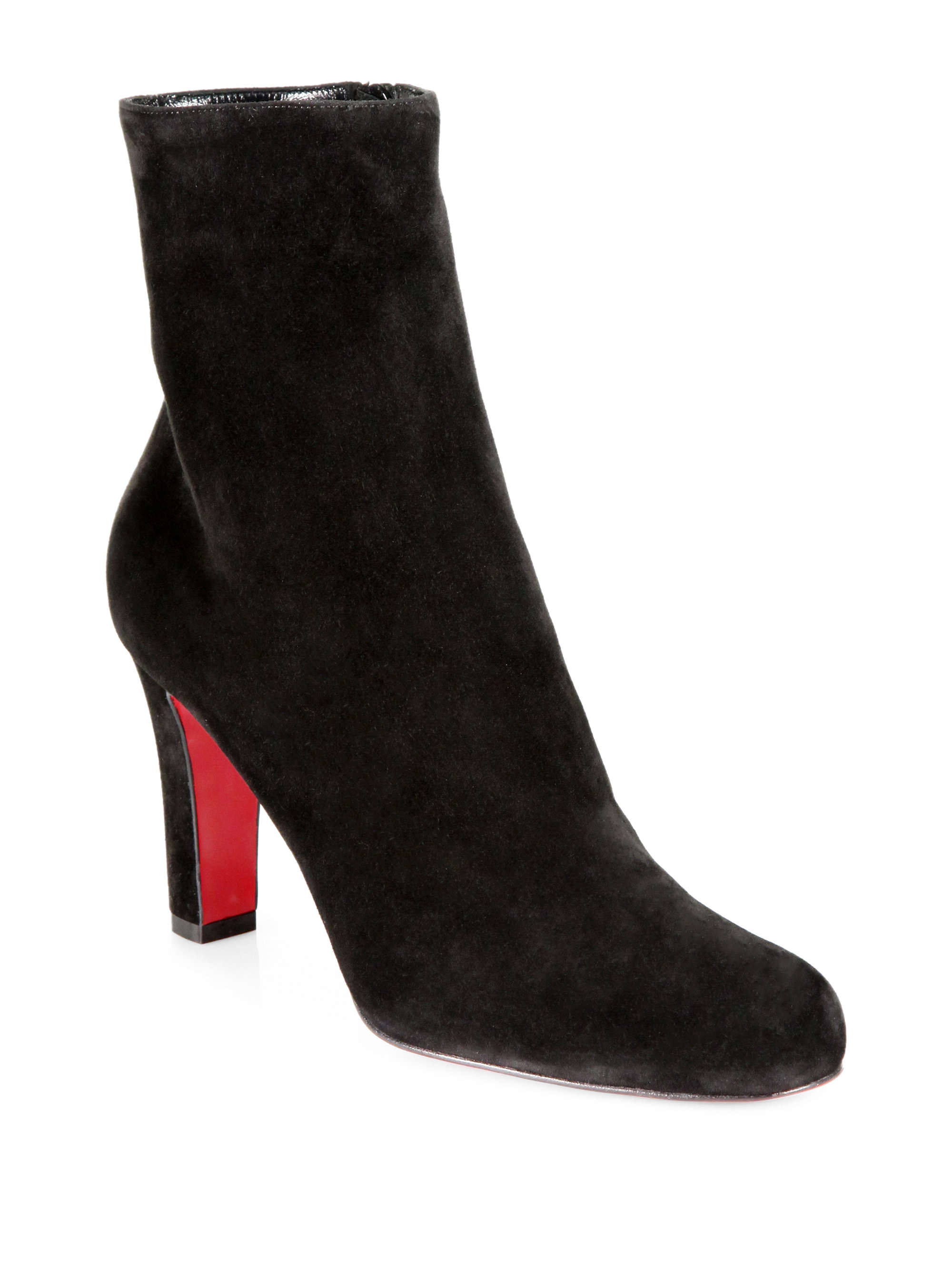 Christian Louboutin Miss Tack Suede Ankle Boots in Coffee (Black) - Lyst