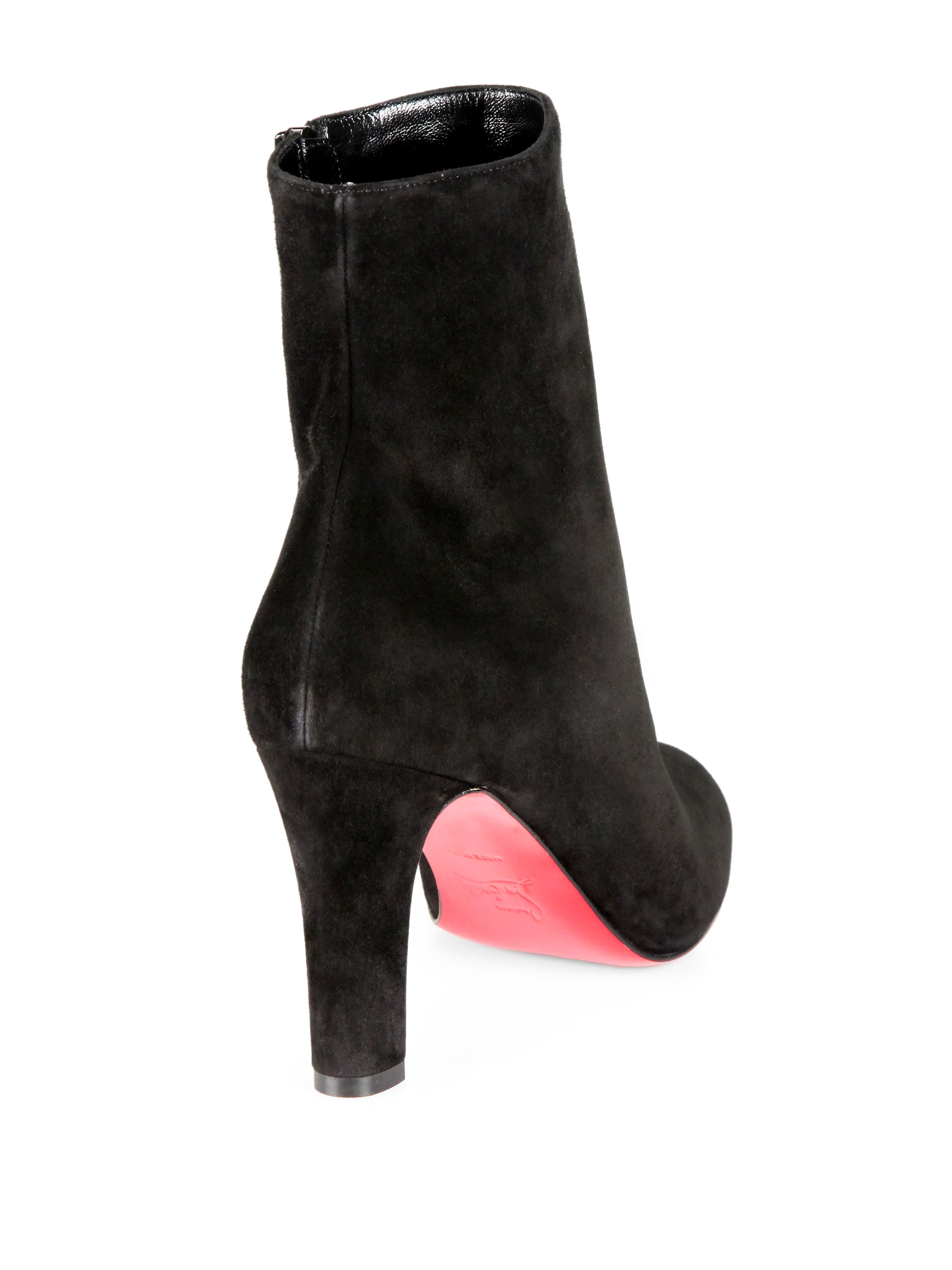 Christian louboutin Miss Tack Suede Ankle Boots in Black (COFFEE ...  