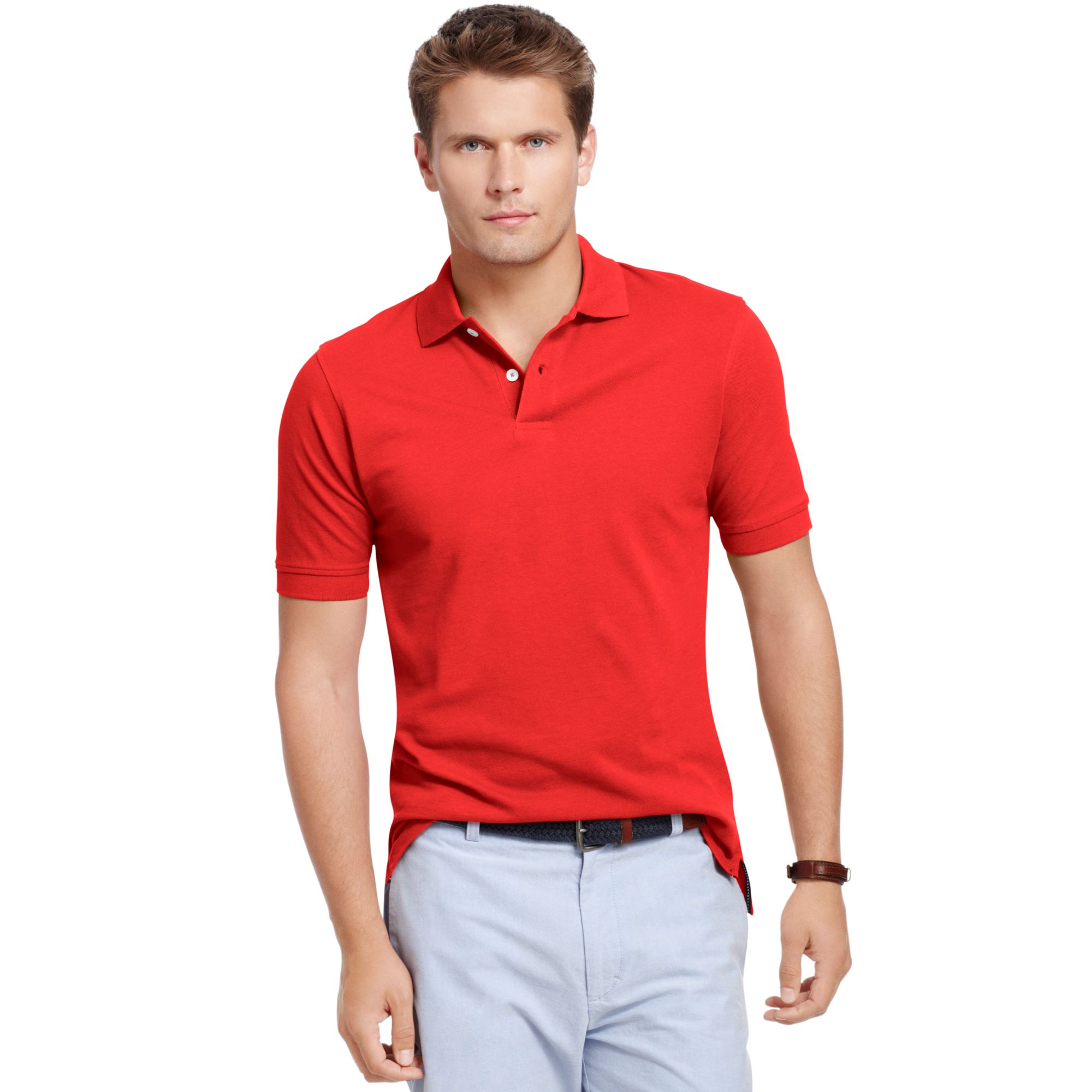 Izod Pima Cotton Polo Shirt in Red for Men | Lyst