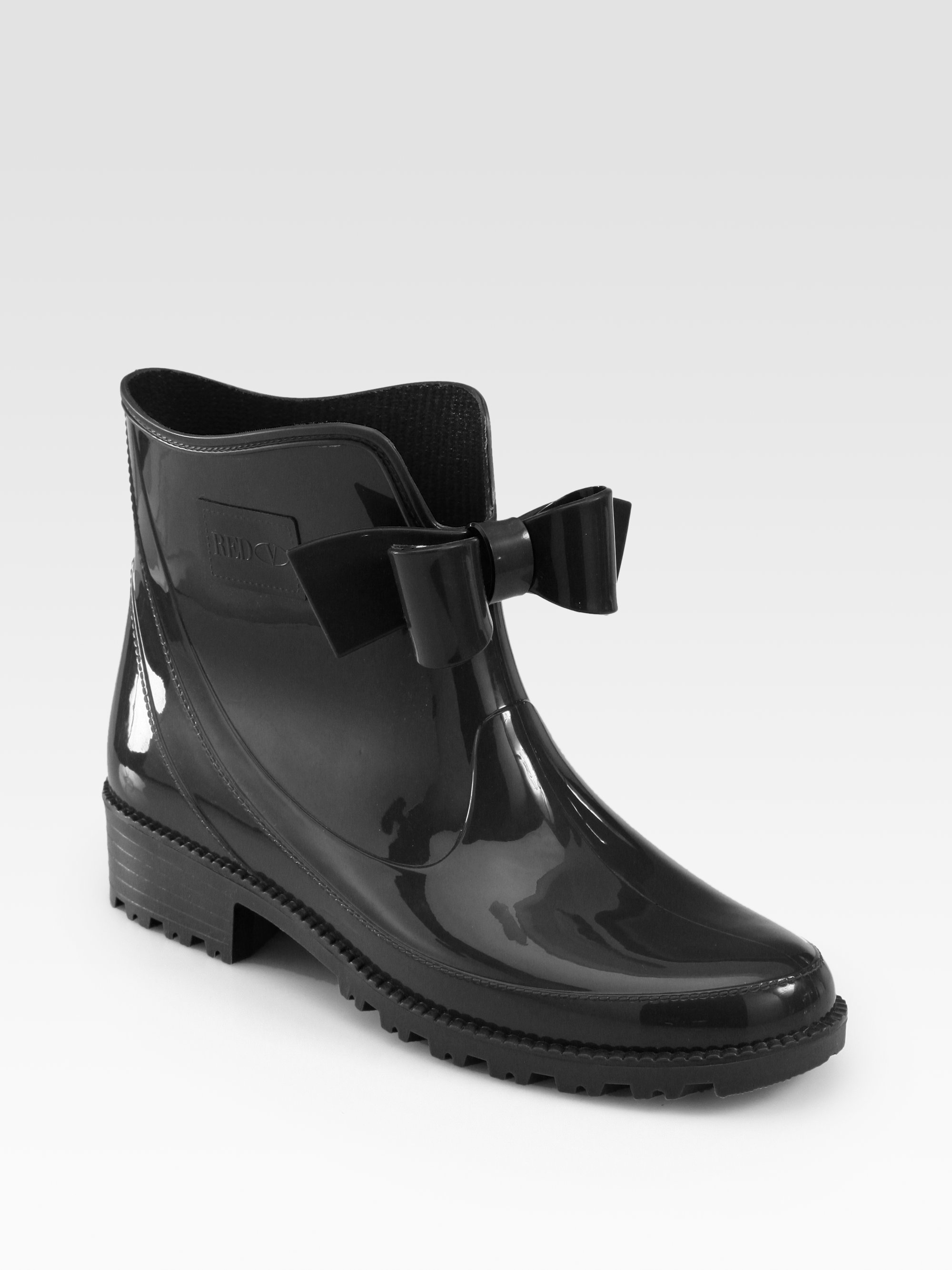 RED Valentino Bow Rain Boots in Black 