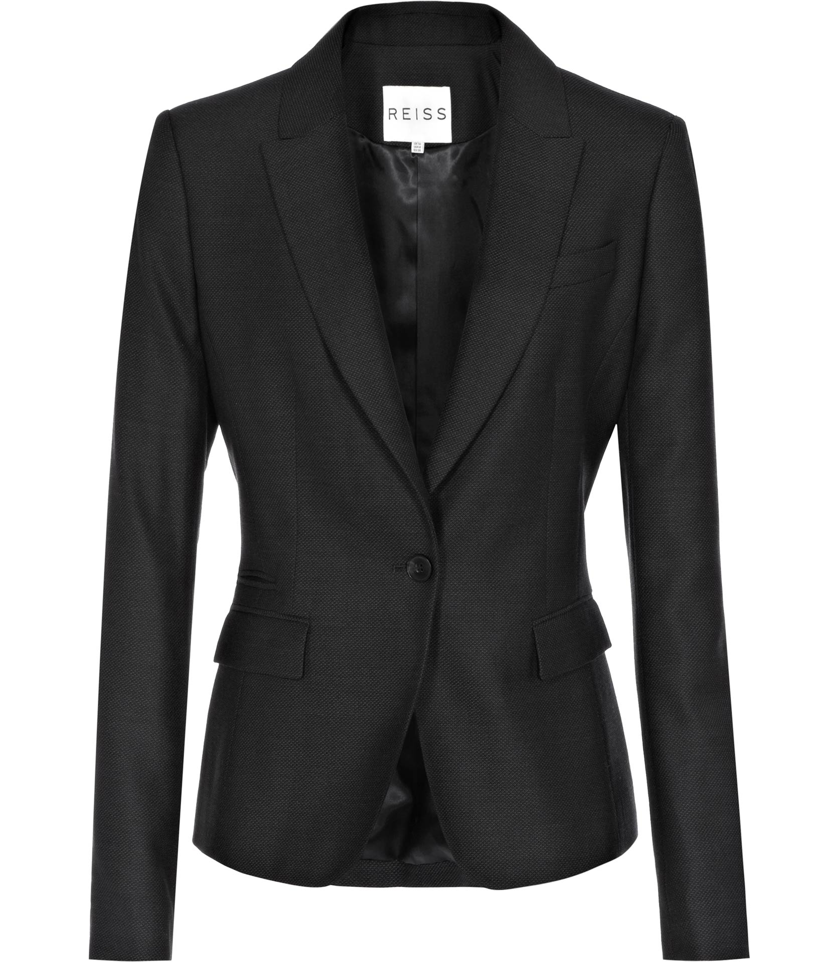 Reiss Raffy Jet Textured Tailored Jacket in Navy (Blue) Lyst