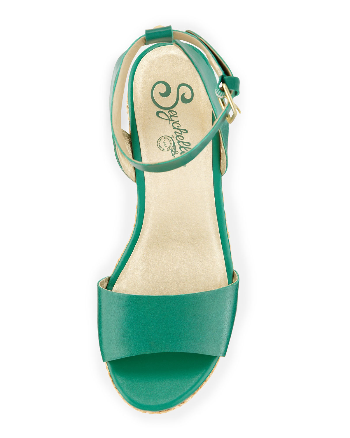 emerald green wedge heels