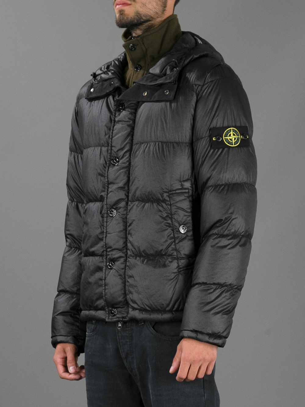 Stone Island Padded Jacket in Black for Men | Lyst