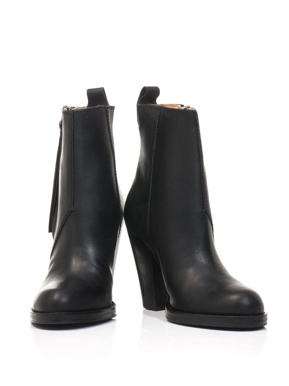 Acne Studios Colt Leather Ankle Boots in Black Lyst
