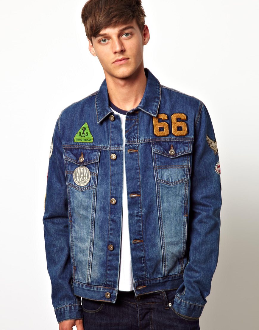 jean jacket with badges