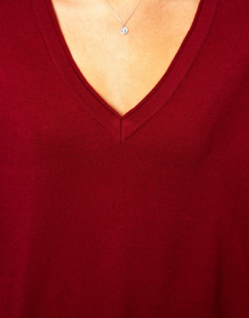 dark red jumper dress