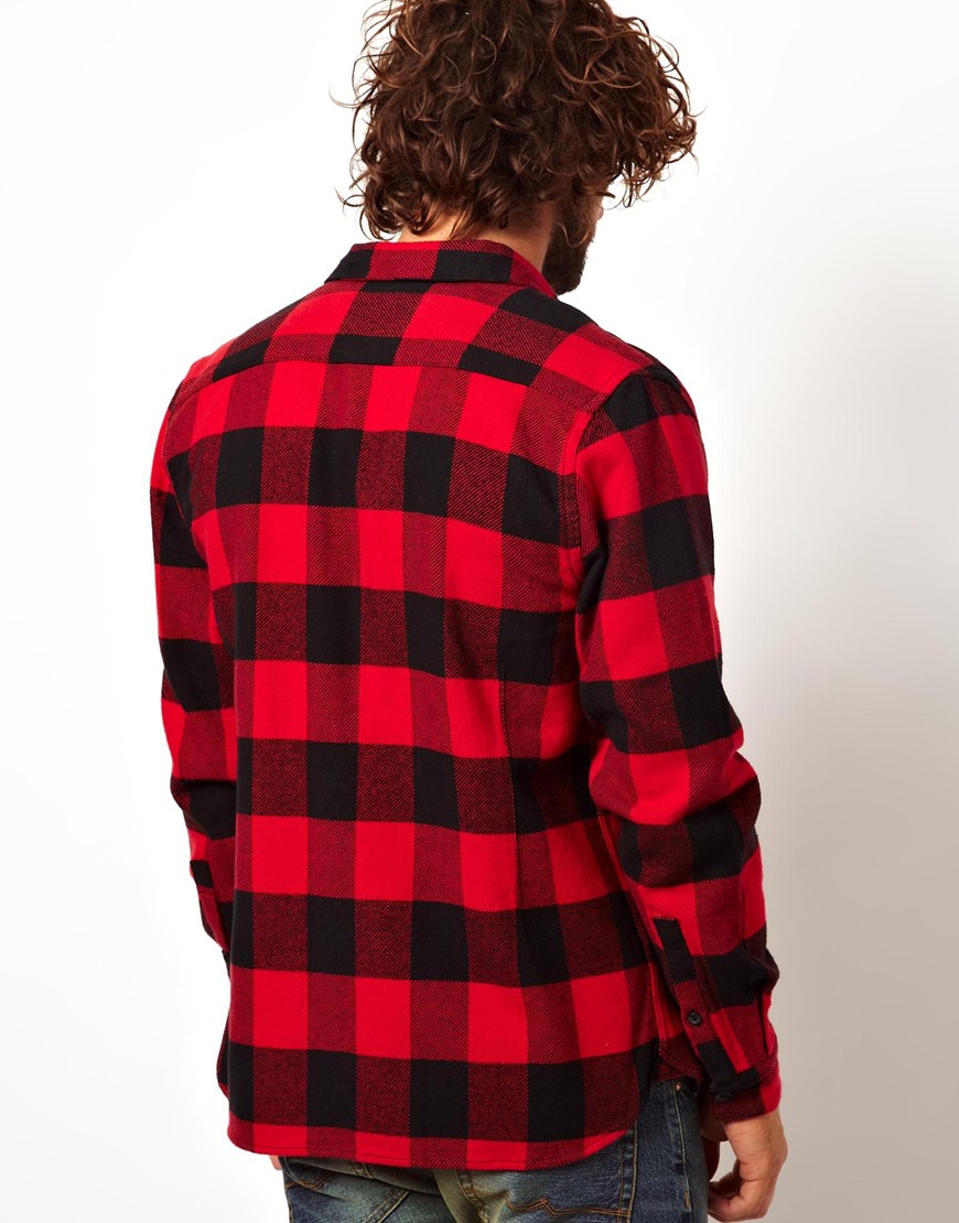 red checked overshirt