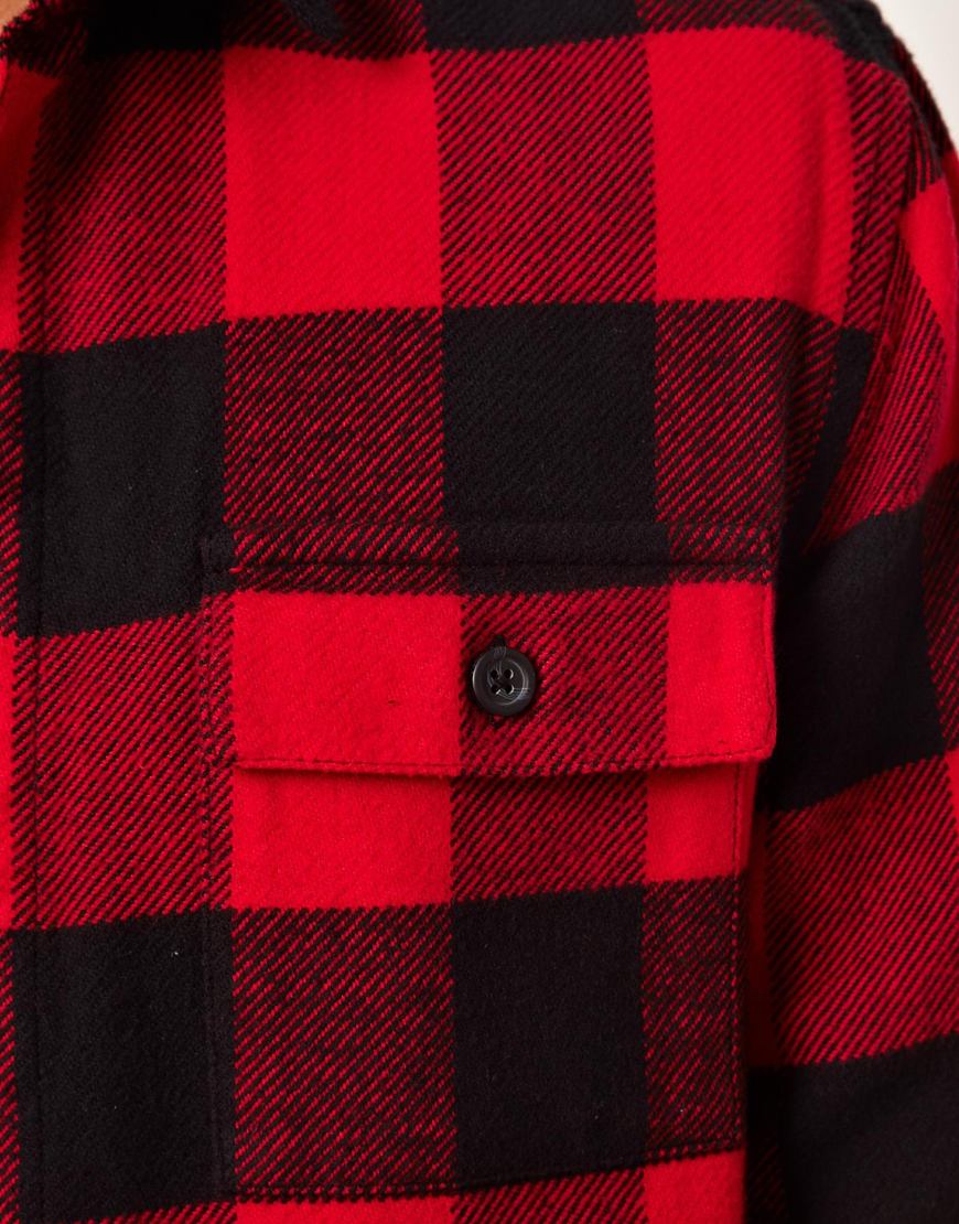 ASOS Buffalo Check Overshirt in Red for Men - Lyst