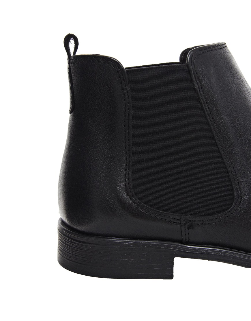 dune flat chelsea boots in black leather