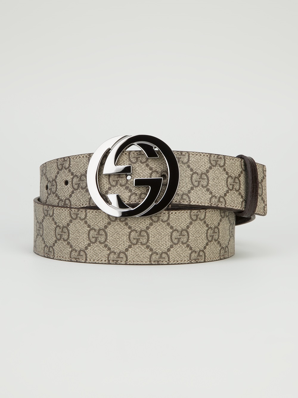 Gucci Monogram Belt in Natural for Men | Lyst
