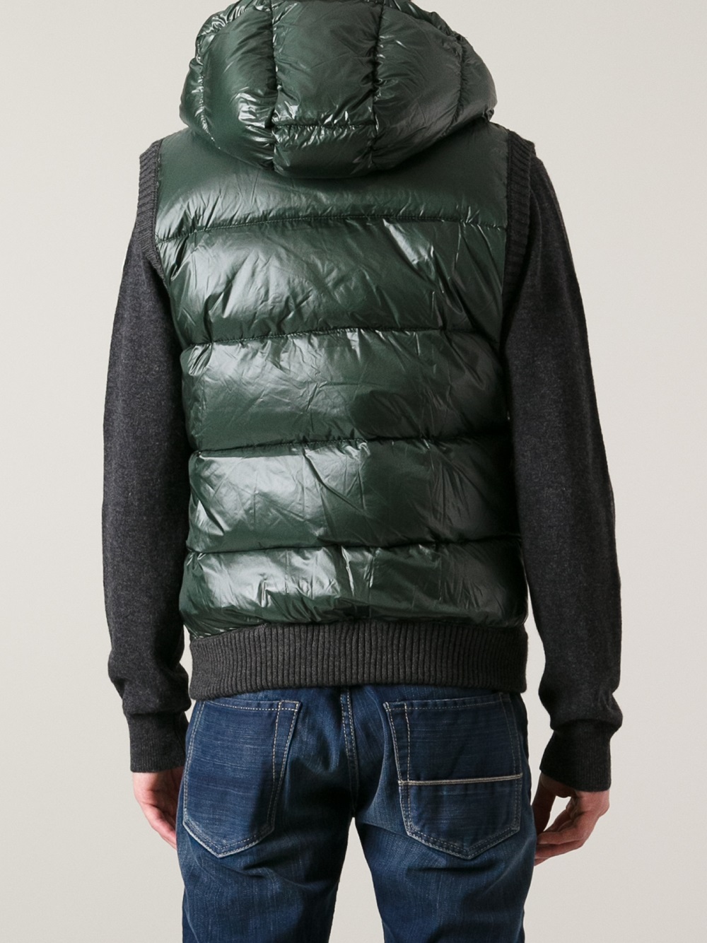 Moncler Padded Cardigan Gilet in Grey (Gray) for Men - Lyst