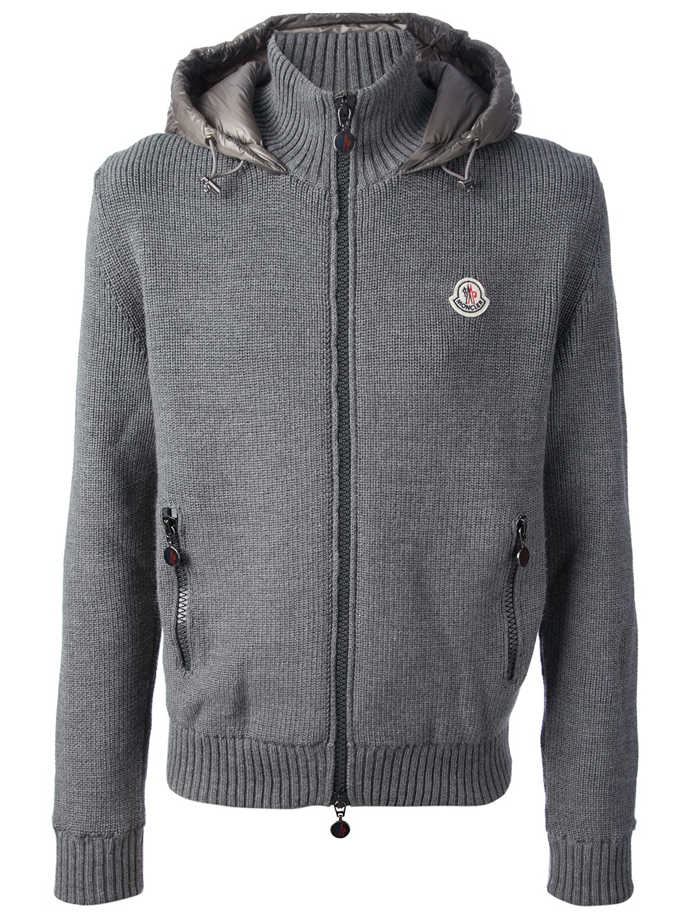 Lyst - Moncler Padded Cardigan Jacket in Gray for Men