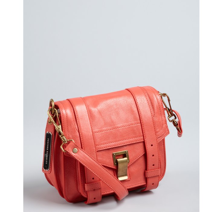 Proenza Schouler Deep Coral Leather Ps1 Pouch Shoulder Bag in Pink ...