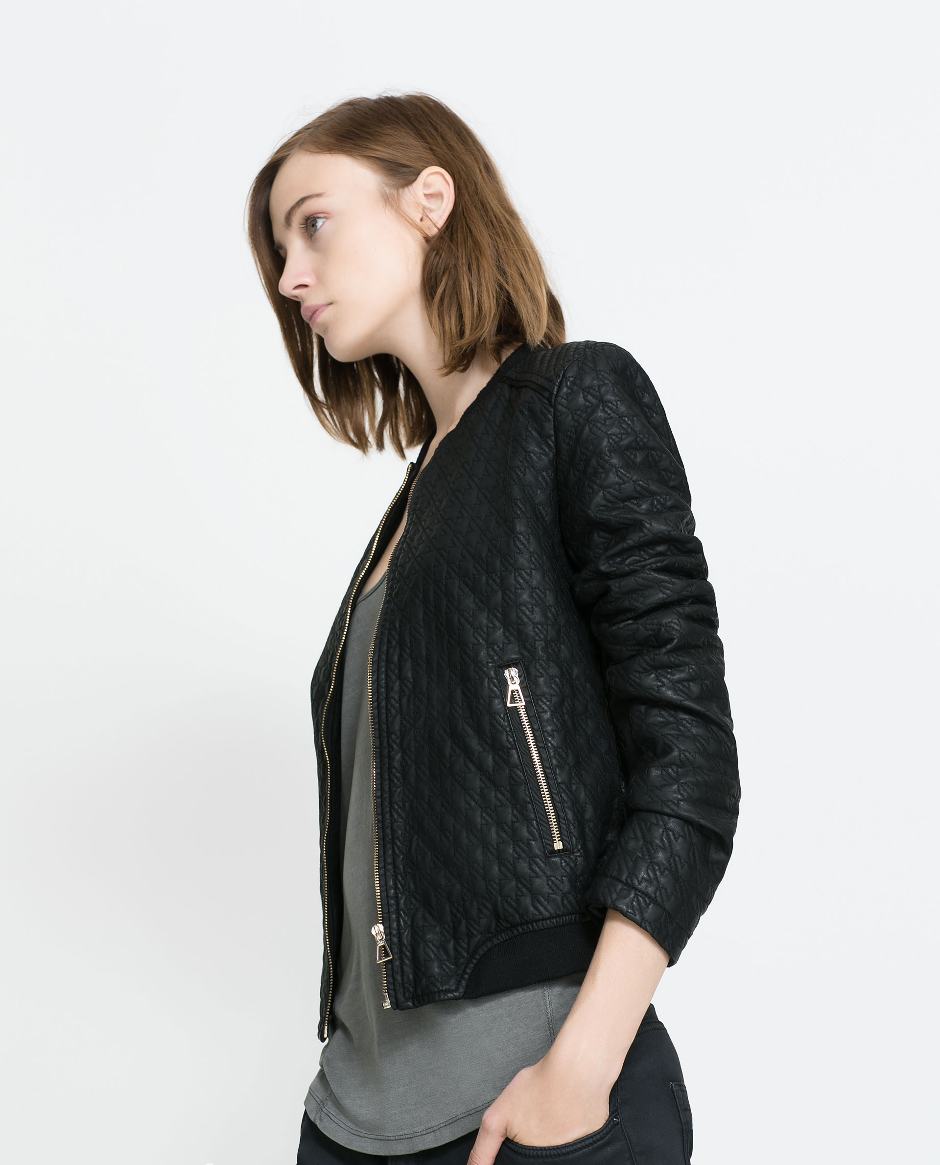 Zara Faux Leather Er Jacket In Black Lyst Gallery