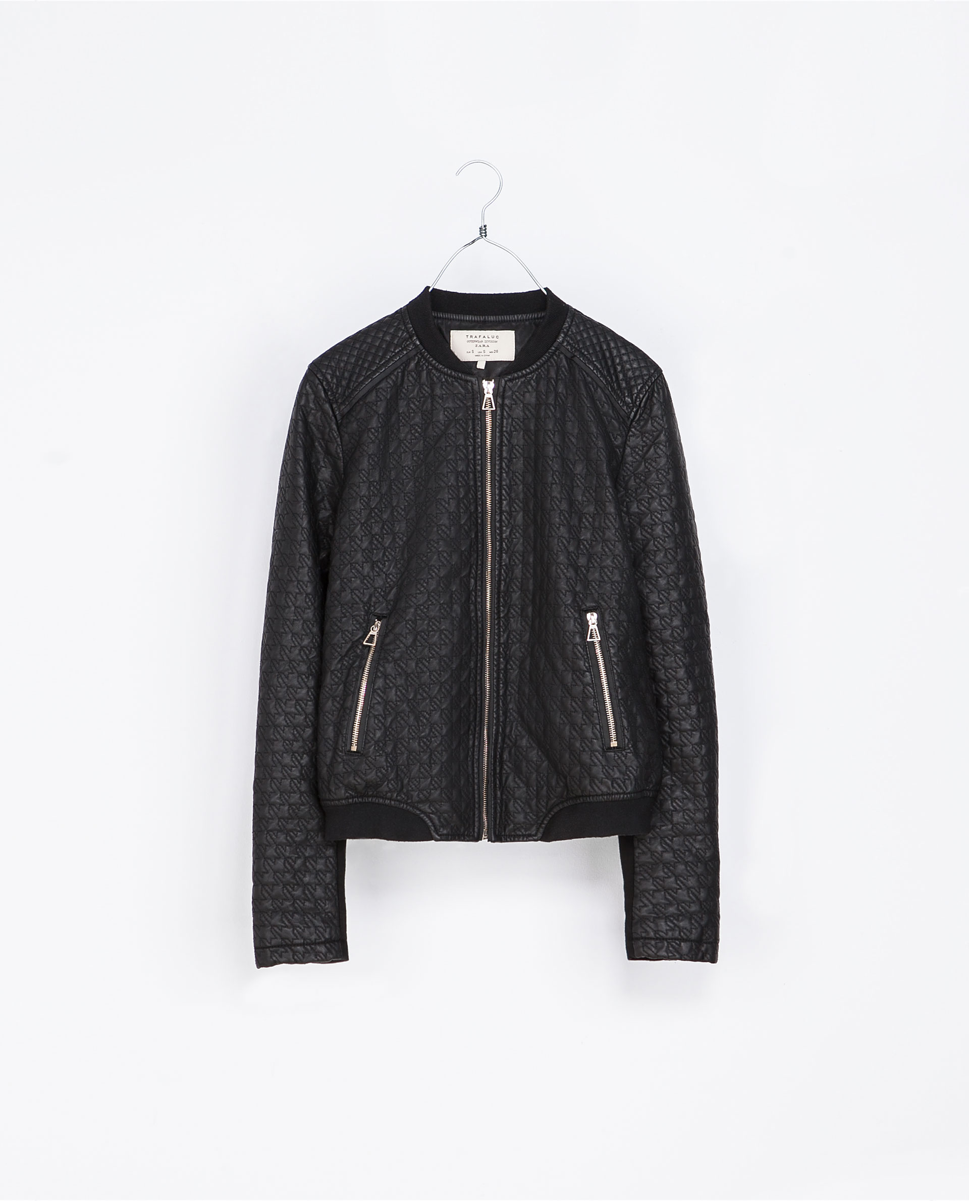 Zara Faux Leather Bomber Jacket in Black Lyst