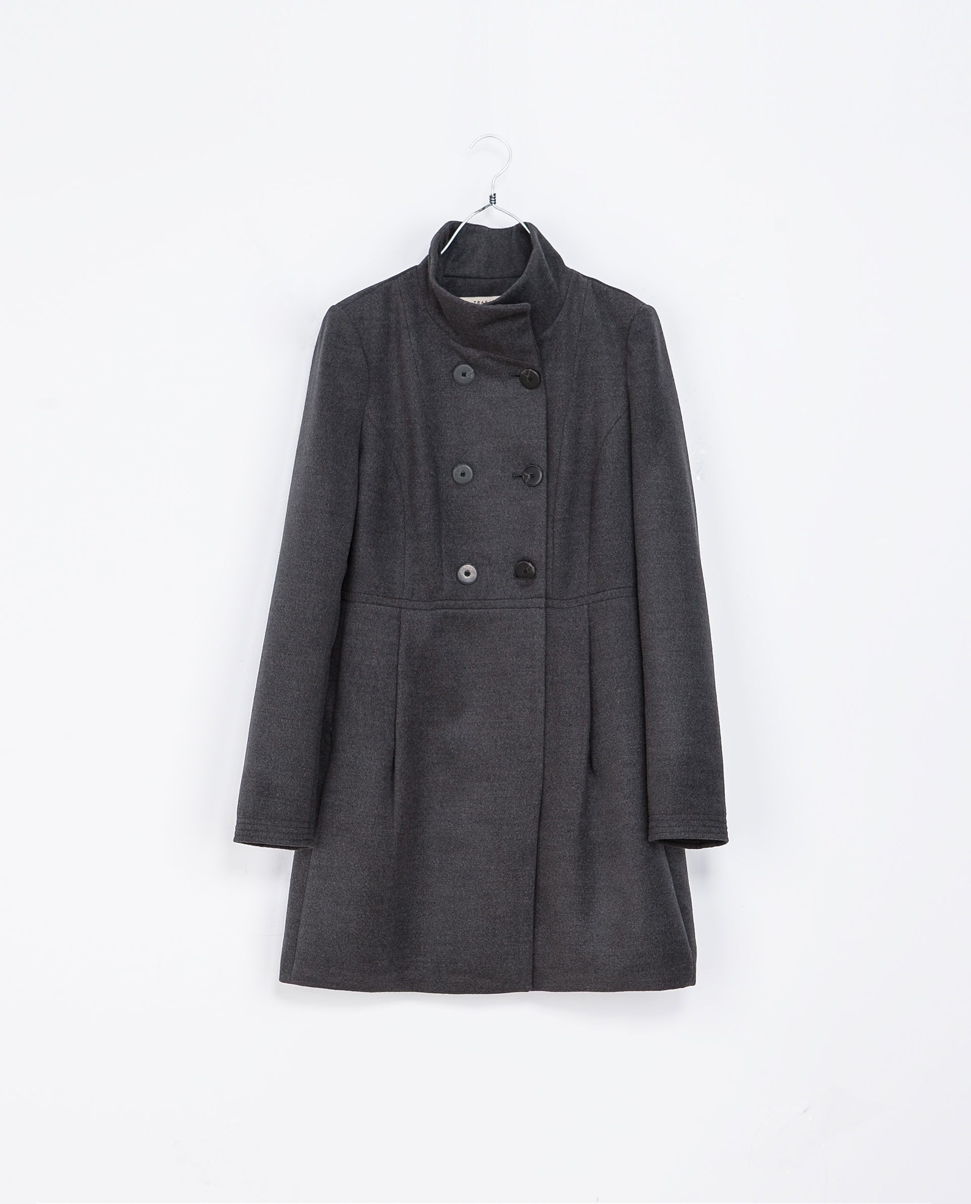 Zara Basic Wool Coat in Gray Lyst