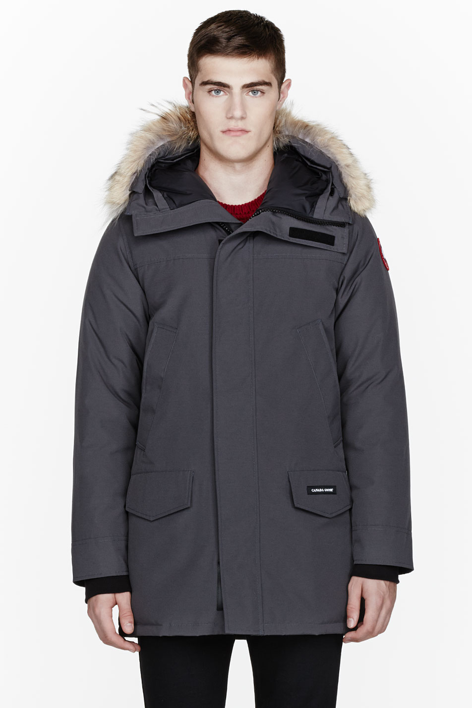 Lyst - Canada Goose Charcoal Grey Down and Fur Langford Parka in Gray ...