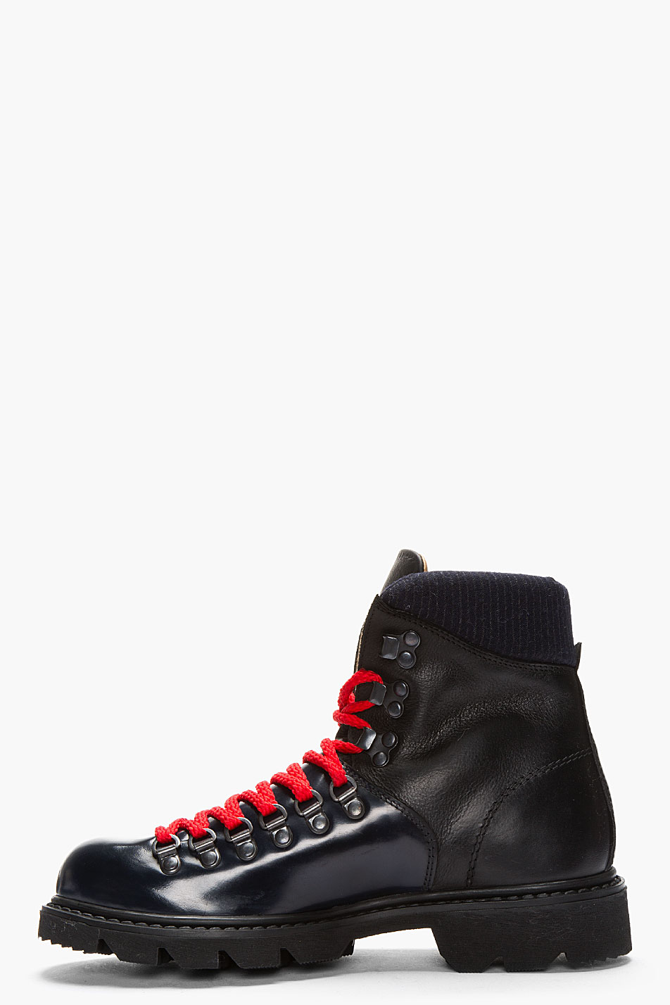 Carven Black Leather Hiking Boots for Men - Lyst