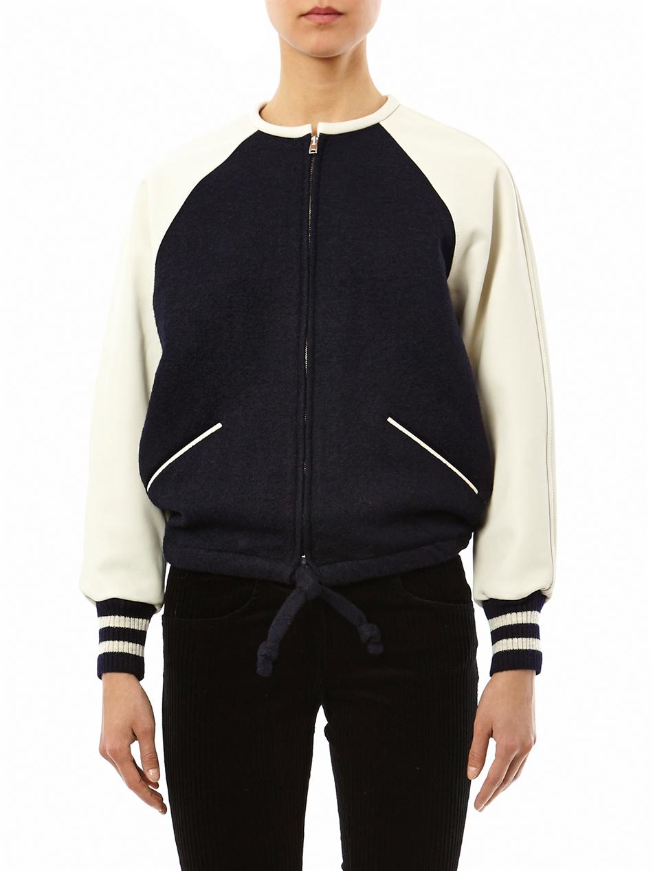 Isabel Marant Etoile Cypress Jacket Black Size 42 LeatherSleeve