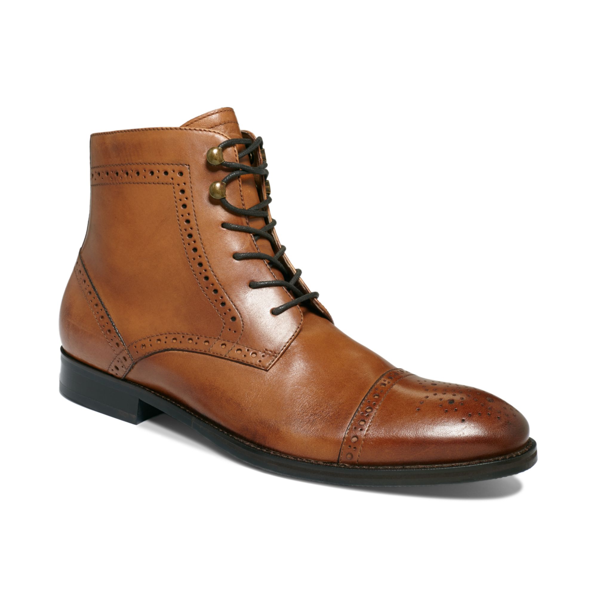 Johnston & Murphy Tyndall Captoe Lace Boots in Tan (Brown) for Men - Lyst